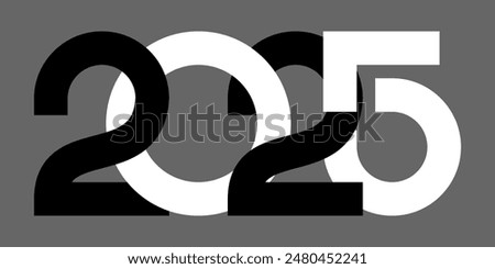 Vector. Happy new year 2025 logo text design. Design templates with 2025 typographic logo. 2025 happy new year symbols collection. Minimalistic backgrounds for branding, banner, cover, postcard.