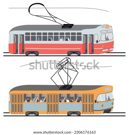 Similar – Image, Stock Photo old tram (line 2) in Budapest, Hungary