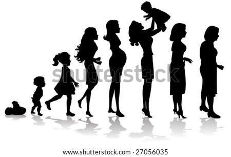 woman stages of development silhouettes