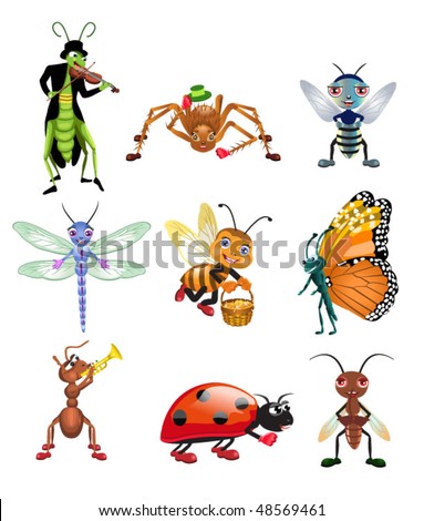 Cartoon Insects Stock Vector Illustration 48569461 : Shutterstock