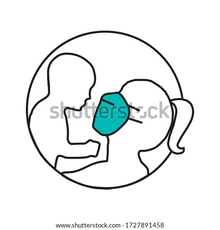 UNICEF logo, icon, mother, love and child isoolation