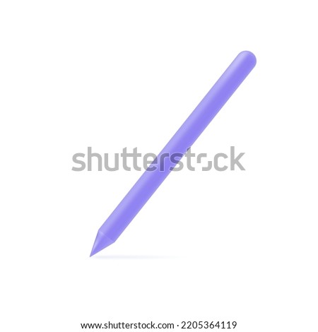 Stylus for tablet 3d. A signing tool on a touch gadget. Digital use of professional graphics. instrument for drawing, modern, cool pen or pencil. Magenta isolated stylus for signatures. Vector