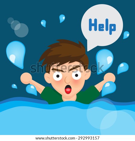 Cartoon Boy Drowned Stock Vector Illustration 292993157 : Shutterstock