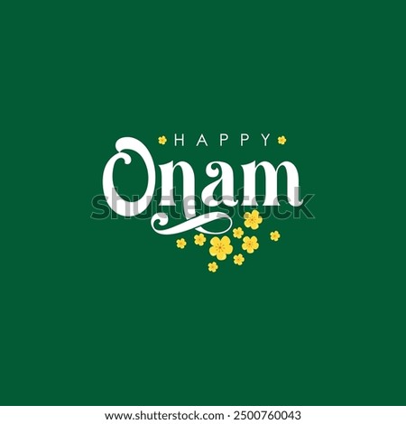 Happy Onam Typography Vector Design, Onam Festival Kerala