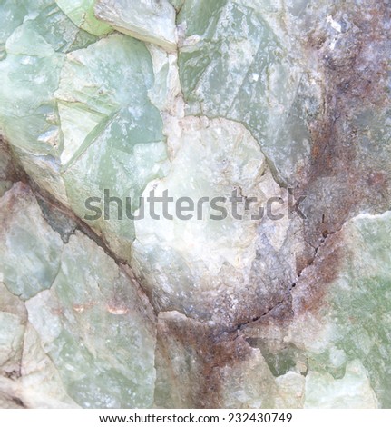 Background texture of rock crystal green stone.