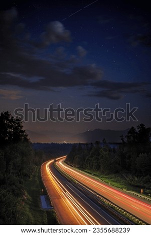 Similar – Foto Bild Lighttrails auf der Autobahn