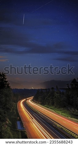 Similar – Foto Bild Lighttrails auf der Autobahn