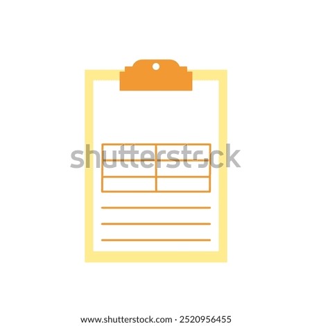 Tablet for paper. Clipboard. Table, form, document. Simple flat vector illustration.