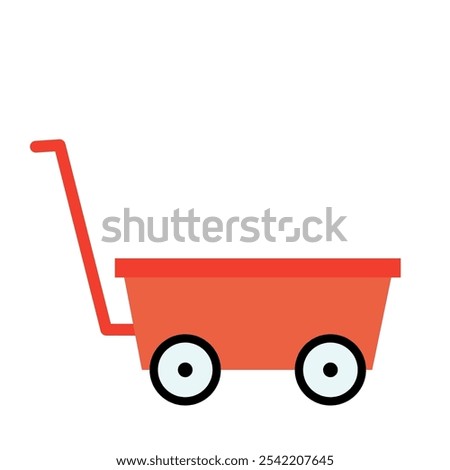 Red cart. Vector simple color flat illustration. 