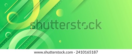 Modern banner background , colorful, green and yellow gradation, circle effect,slash effect style, soft color, premium,abstract geometric, abstract