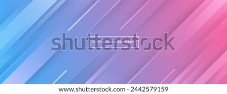 banner background template. geometric. slash. blue and pink gradation. memphis abstract. Vector ,eps10