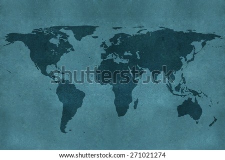 world map on blackboard texture
