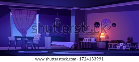 Similar – Image, Stock Photo Stuff at night in a window with blinds