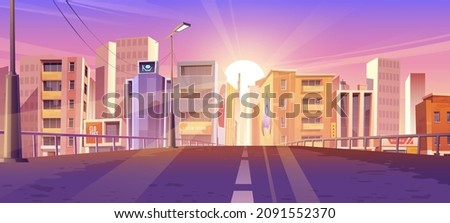 Image, Stock Photo Sun Shine Above Asphalt Country Open Road In Sunny Morning Or Evening. Open Free Road In Summer Or Autumn Season At Sunny Sunset Or Sunrise Time