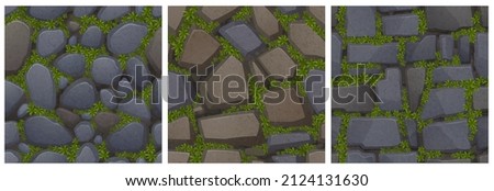 Similar – Image, Stock Photo Cobbled road with grass between stones