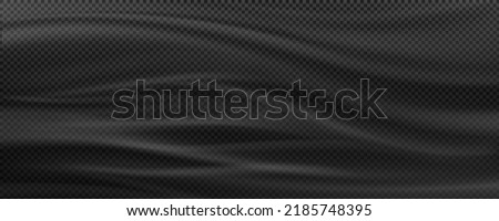 Effect of wind, cold air motion, white waves of fog or smoke isolated on transparent background. Vector realistic overlay illustration of 3d texture of clear material with wrinkles