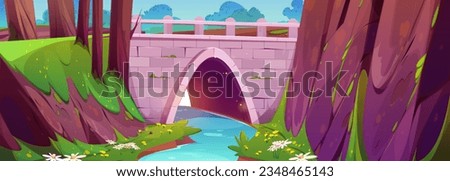 Similar – Image, Stock Photo Old stone bridge between rocky cliffs in town