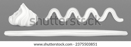 3d white ice cream whip isolated vector decoration. Soft vanilla meringue swirl for sweet pie or cupcake dessert. Realistic bakery mousse topping border pack concept. Frosting line edge frame
