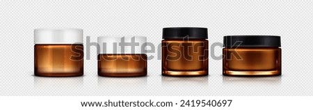 Similar – Image, Stock Photo Cosmetic jar with a lid on white close up, mockup. Everyday skincare routine