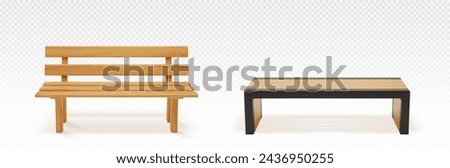 Similar – Image, Stock Photo public wooden bench, seat with the inscription “it is too late to change the bench ” ambiguity