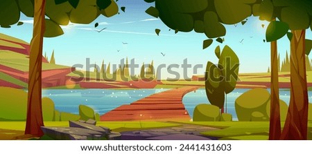 Similar – Image, Stock Photo Wooden path in a moor landscape