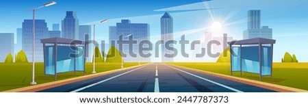 Similar – Image, Stock Photo Bus stop in landscape format