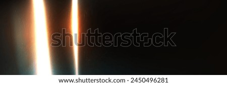 Old film with light flash effect on black background. Vector realistic illustration of retro flare photo with scratched dirty surface, sunlight refraction through vintage camera lens, grunge backdrop