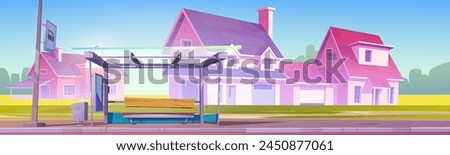 Similar – Image, Stock Photo Bus stop in landscape format