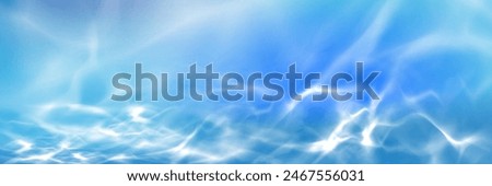 Water caustic light effect with overlay effect. Realistic vector illustration of blue background with swimming pool or sea deep with sun shadow and refraction. Ocean underwater or surface bg.