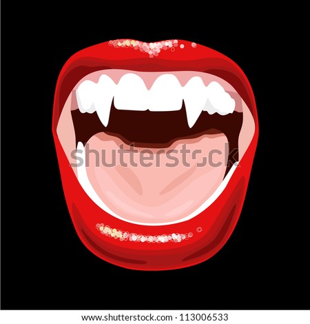 Vampire Mouth Stock Vector Illustration 113006533 : Shutterstock