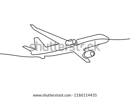 Airplane continuous line sketch