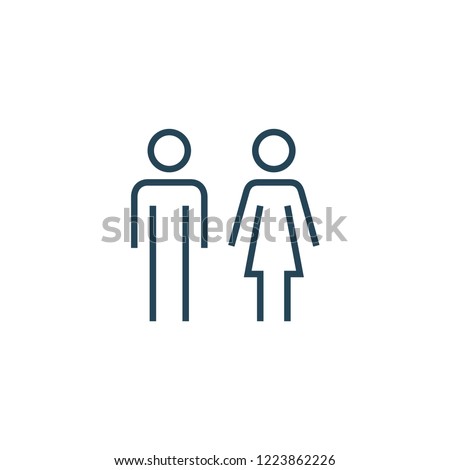 Woman and man sign line icon