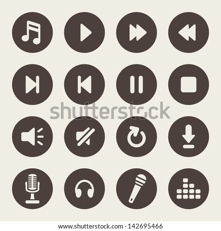 Music player icons