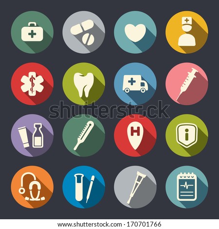 Flat medical icons