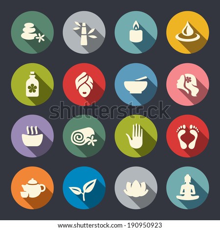 Spa Icon Set Stock Vector Illustration 190950923 : Shutterstock