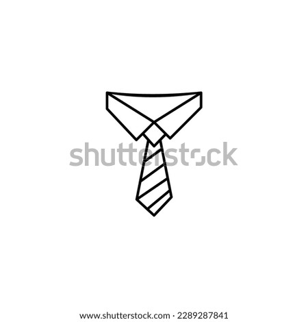 Vector tie icon, tie icon line style, outline tie on white background