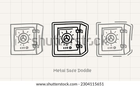 metal safe locker doddle Collection vector illustration in isometric style. Set of armored box with secret code lock isolated. Metal locker for safety storage or confidential