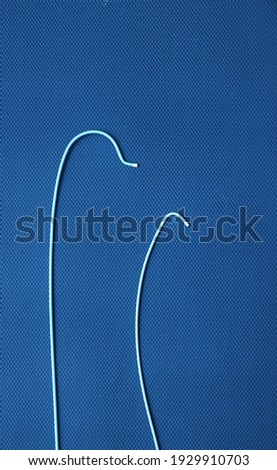 Angiography catheter used to detect blockage in the arteries not heart . Image isolated on a blue background  Foto stock © 