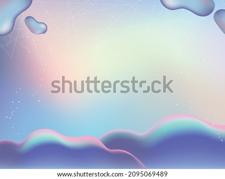 Cloud.Fluid abstract background. Aurora hologram. Glitter. Title space.