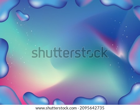 The background where the shape of the fluid dances. Aurora hologram. Glitter. 