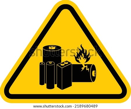 Dangerous goods label vector illustration, Warning Lithium Batteries Symbol Sign,  Lithium battery label vector design, UN 3481 Lithium Ion Battery Shipping Label design isolated, UN3481 SIGN