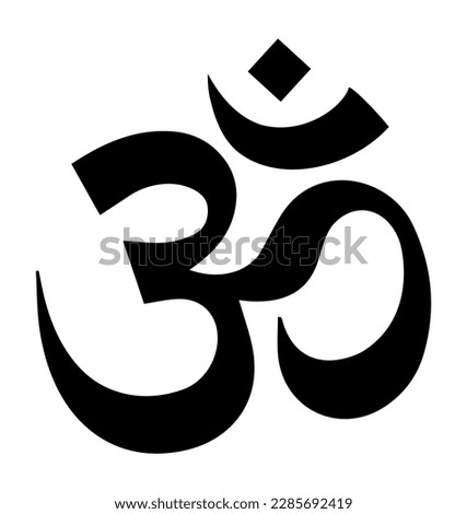 om symbol vector illustration. ohm symbol sign on white background. Symbol of Buddhism and Hinduism religions. The symbol of the divine triad of Brahma, Vishnu and Shiva. Om icon Flat design