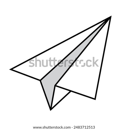 Paper plane vector illustration, Plane made by paper icon, clip art plane, arrow symbol, airplane isolated, travel concept, message symbol clipart, trip icon, mail sign isolated