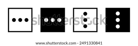 Three dots icon vector illustration, 3 Dots symbol for web ui design, Dots sign isolated.