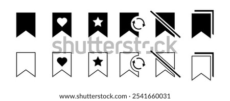 Bookmark Vector illustration, favourite icon silhouette, Save, favorite icons collection, bookmark icon. book mark isolted,  bookmark for web, Social media flat icon vector, Flag icon isolated.