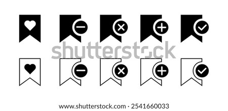 Bookmark Vector illustration, favourite icon silhouette, Save, favorite icons collection, bookmark icon. book mark isolted,  bookmark for web, Social media flat icon vector, Flag icon isolated.