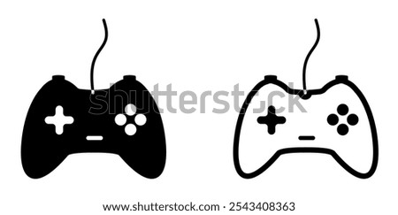 Joystick gamepad icon set vector illustration, joystick icon set. video game controller icon, game console icon flat symbol sign, Gaming pad clipart design, gaming controller sign, Joy stick isolated.