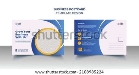 Modern Corporate business postcard, digital marketing agency postcard design, EDDM Postcard, suitable for Landscape flyer or Landscape brochure cover design
