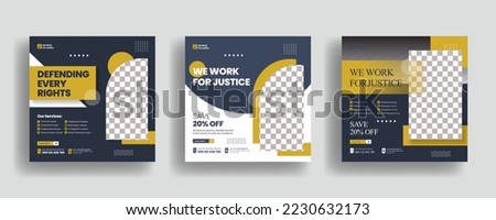 Social media post for law Firm service and law consultation square flyer or web banner template design