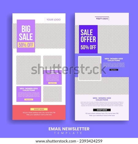 ecommerce marketing Email Newsletter template and website landing page suitable for web ui interface design
